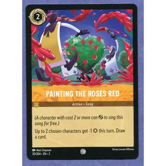 Disney | Toys | 224 Disney Lorcana Card Rise Of The Floodborn 30 Painting  With Red Roses | Poshmark